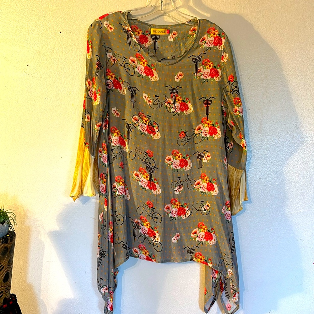 Benares vintage bicycle tunic size Small